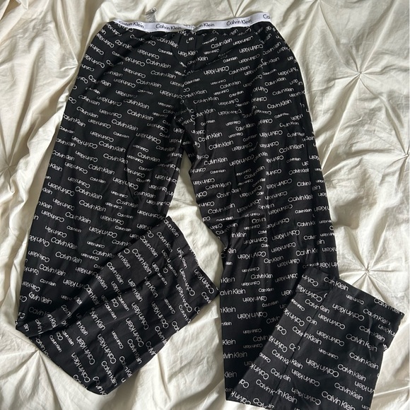 Calvin Klein Womens Small Black and White Straight Leg Lounge Pants - Picture 7 of 7